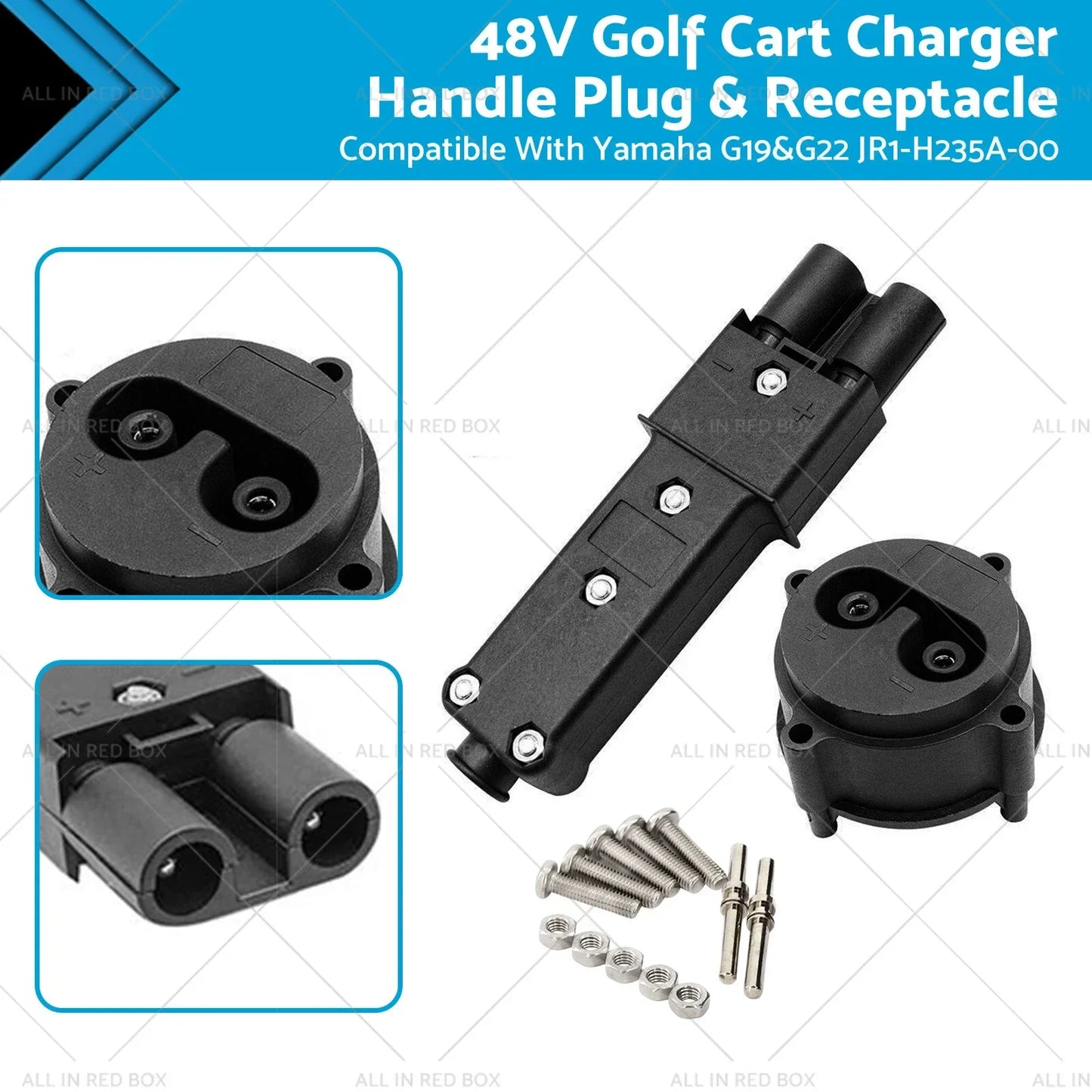 Charger Handle Plug & Receptacle for Yamaha G19 G22 Golf Cart (48V)