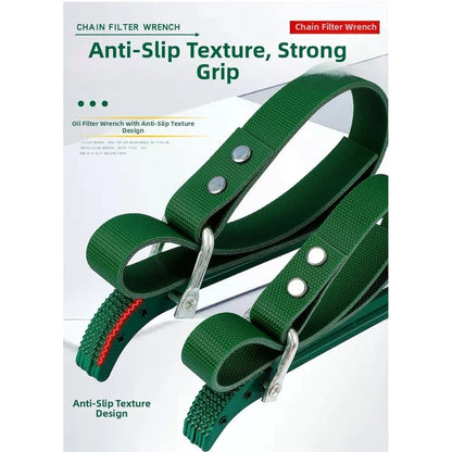 Oil Filter Wrench with Strong Belt Mechanism for Secure Filter Removal