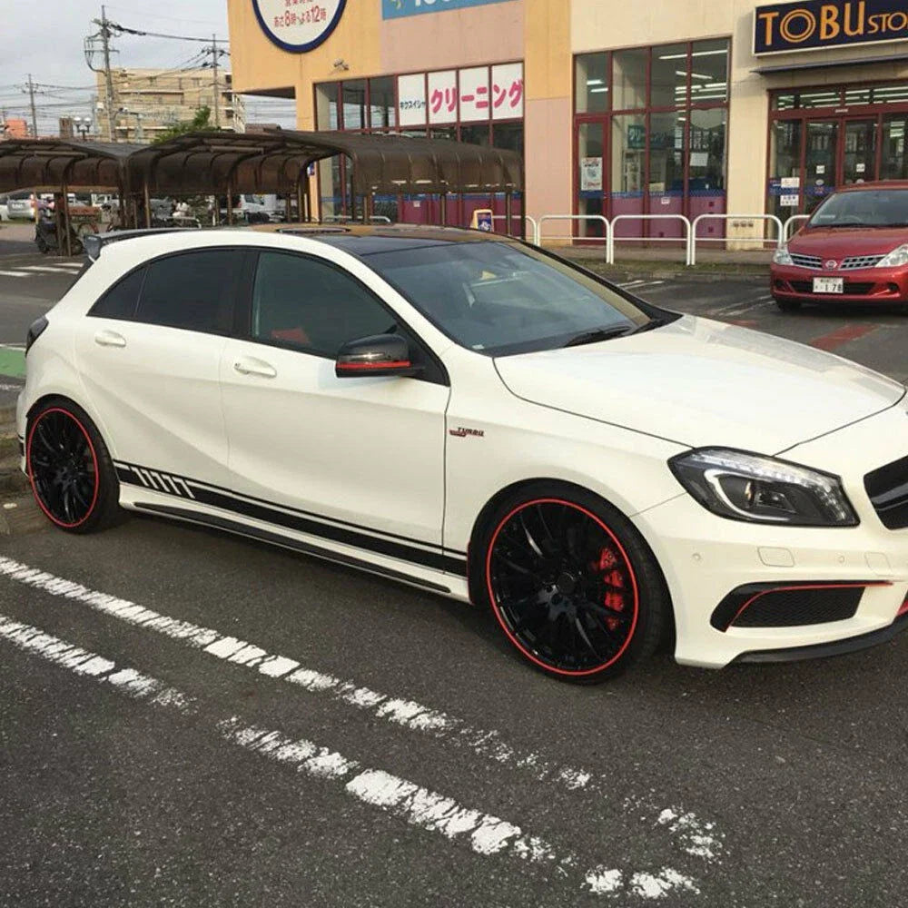 Car Side Stripe Skirt Stickers for Mercedes Benz CLA 45 AMG (2014-2019)