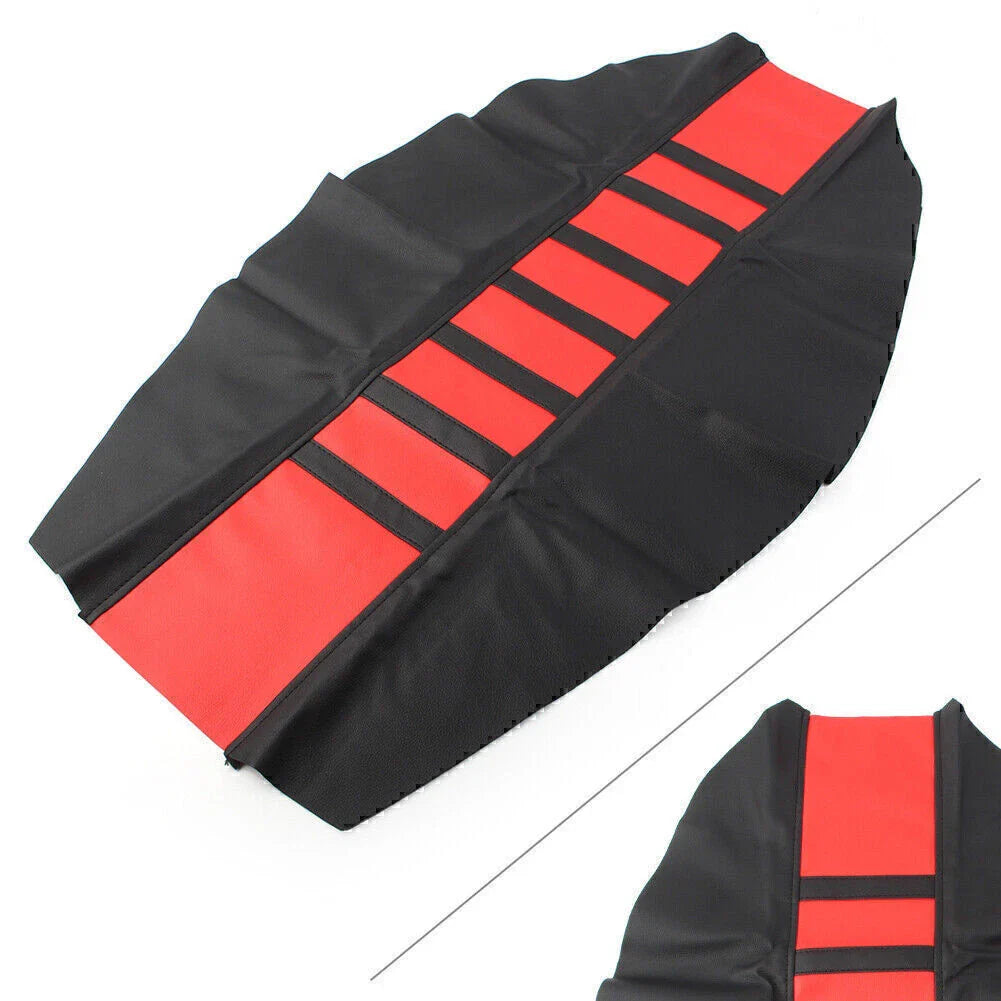 Red Pro Ribbed Rubber Gripper Soft Seat Cover for Honda, Yamaha, Suzuki