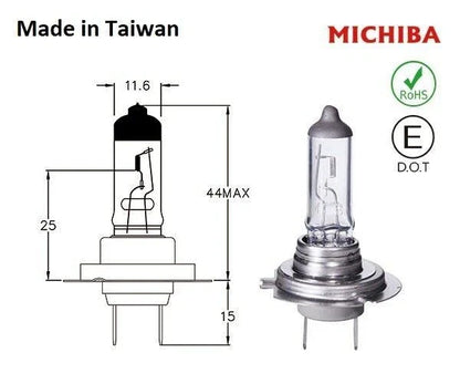 H7 Halogen Headlight PX26D 12V 100W Bulb Michiba 2 x