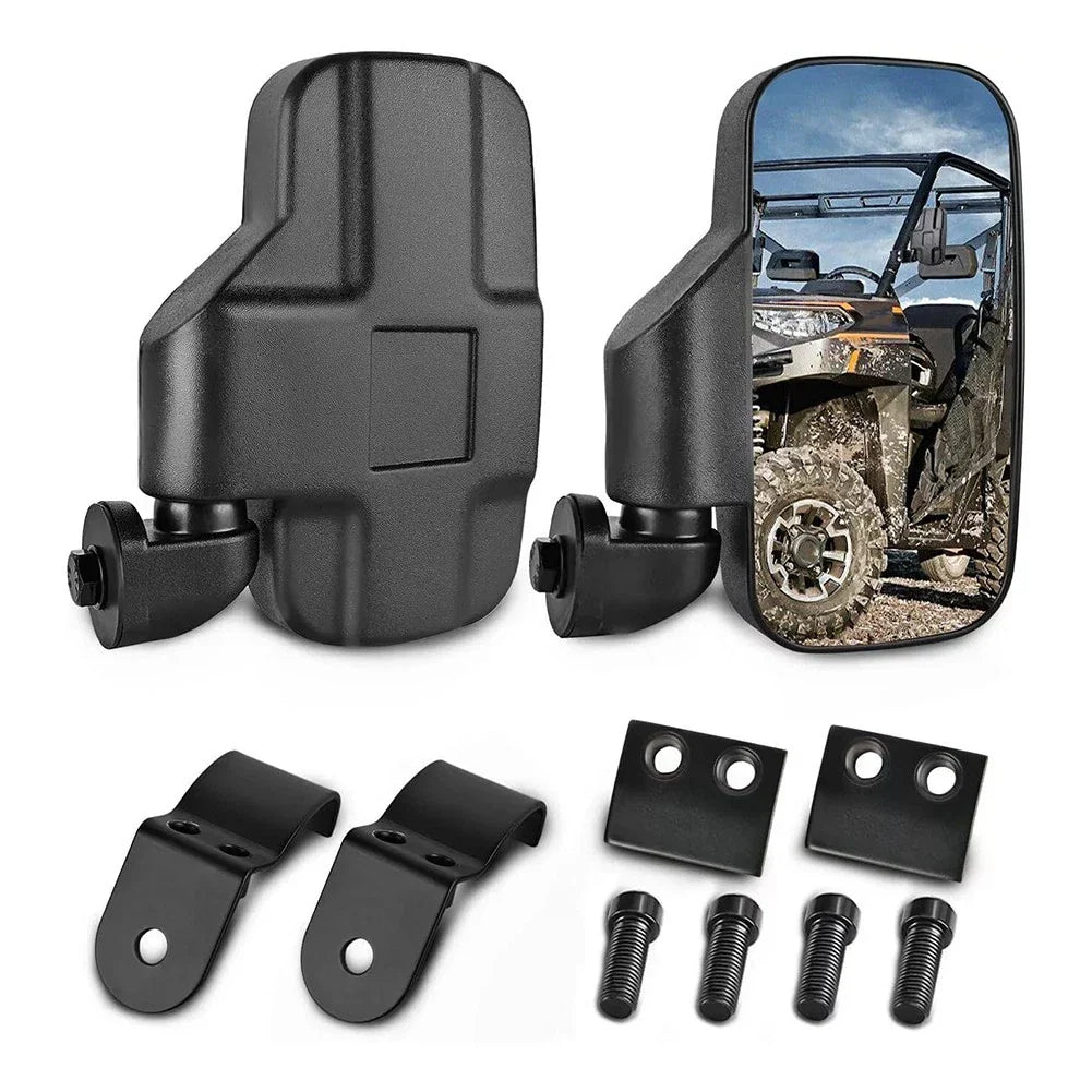 Rear View Mirrors Black Adjustable UTV for Polaris