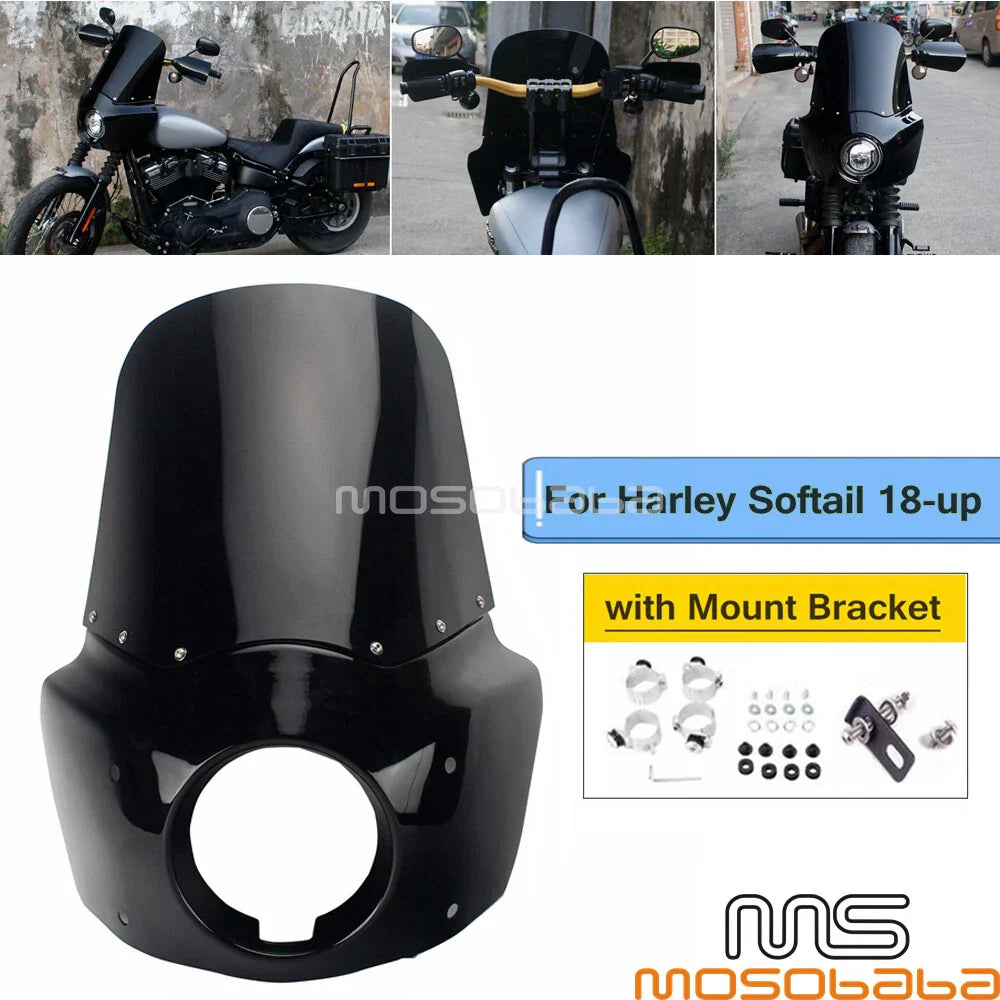 15" Windshield Front Headlight Fairing for Harley Street Bob FXBB/FXBBS (18-22)