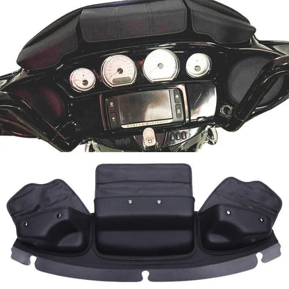 3 Pocket Fairing Pouch Windshield Bag for Harley Touring Street Glide (14-23)