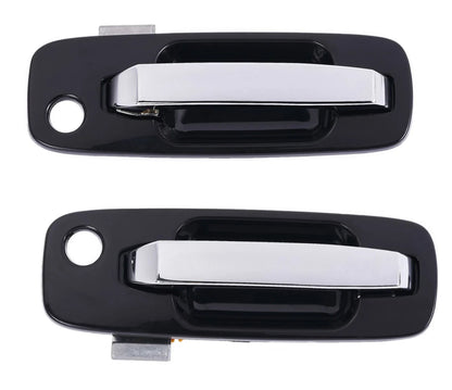 2 x Front LH+RH Chrome Black Outer Door Handle for Nissan X-Trail (2001–2007)