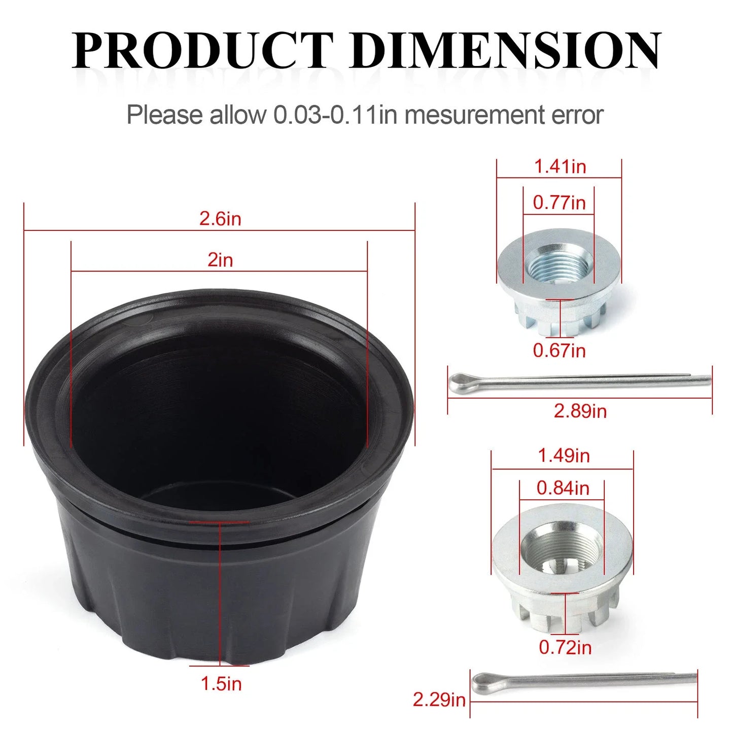 Wheel Center Cap & Axle Nuts Pin for Honda Recon 250 Rancher 350 420 (1986–2020)