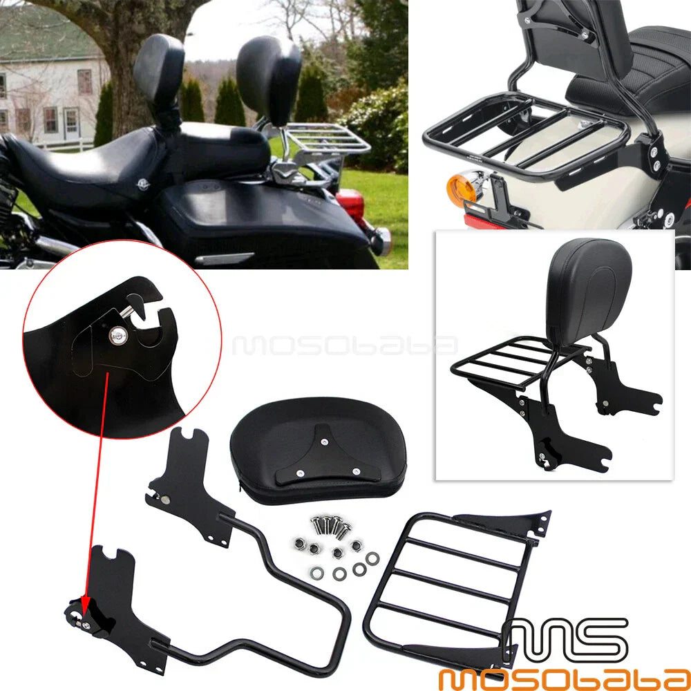 Sissy Bar Backrest Luggage Rack for Harley Electra Glide, Street Glide (2009-2023)