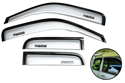 Silver Visor Shield Deflector Weather Guard for Mazda BT-50 (2006-2011)