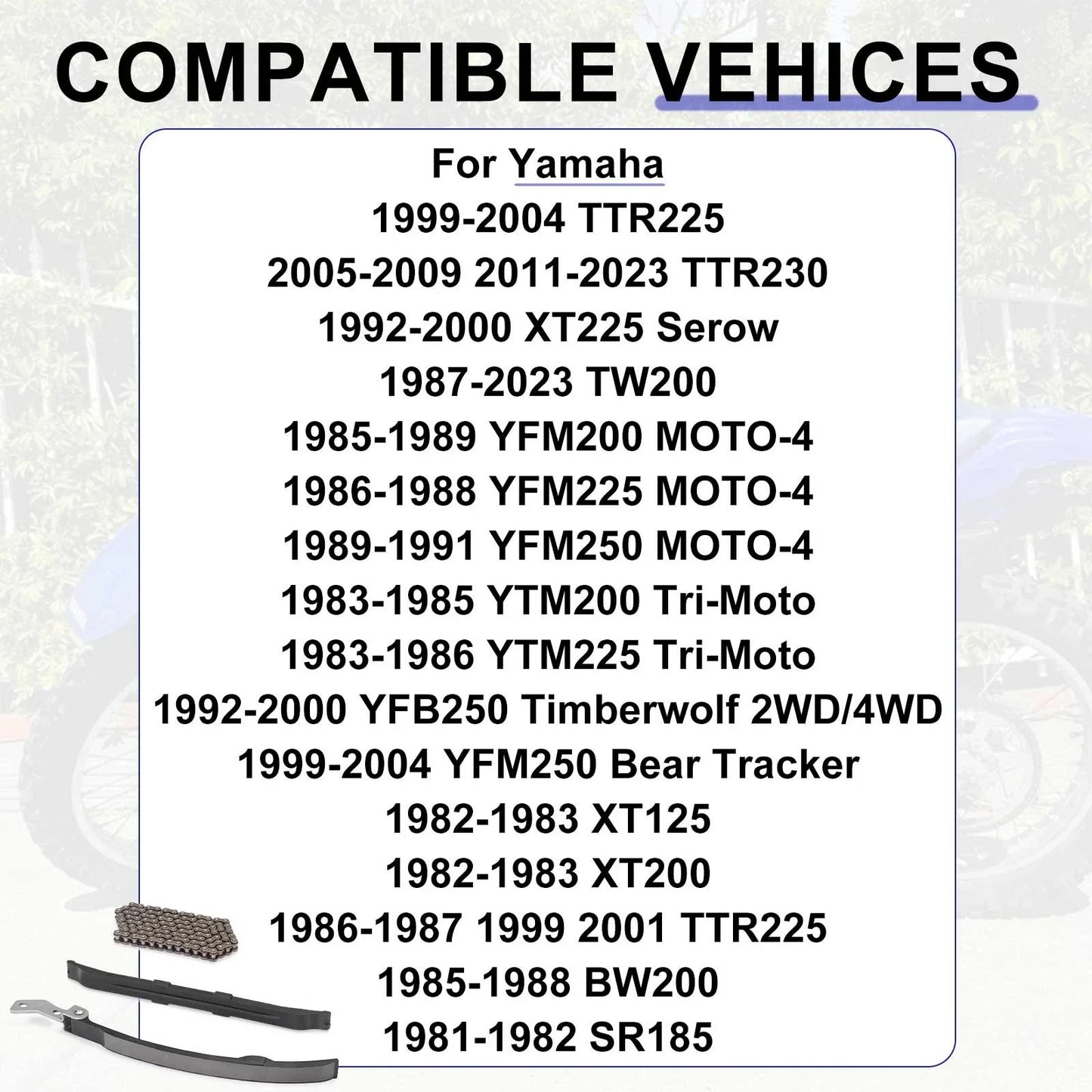 Cam Timing Chain and Guides kit for Yamaha SR185/BW200 (1981-1988)