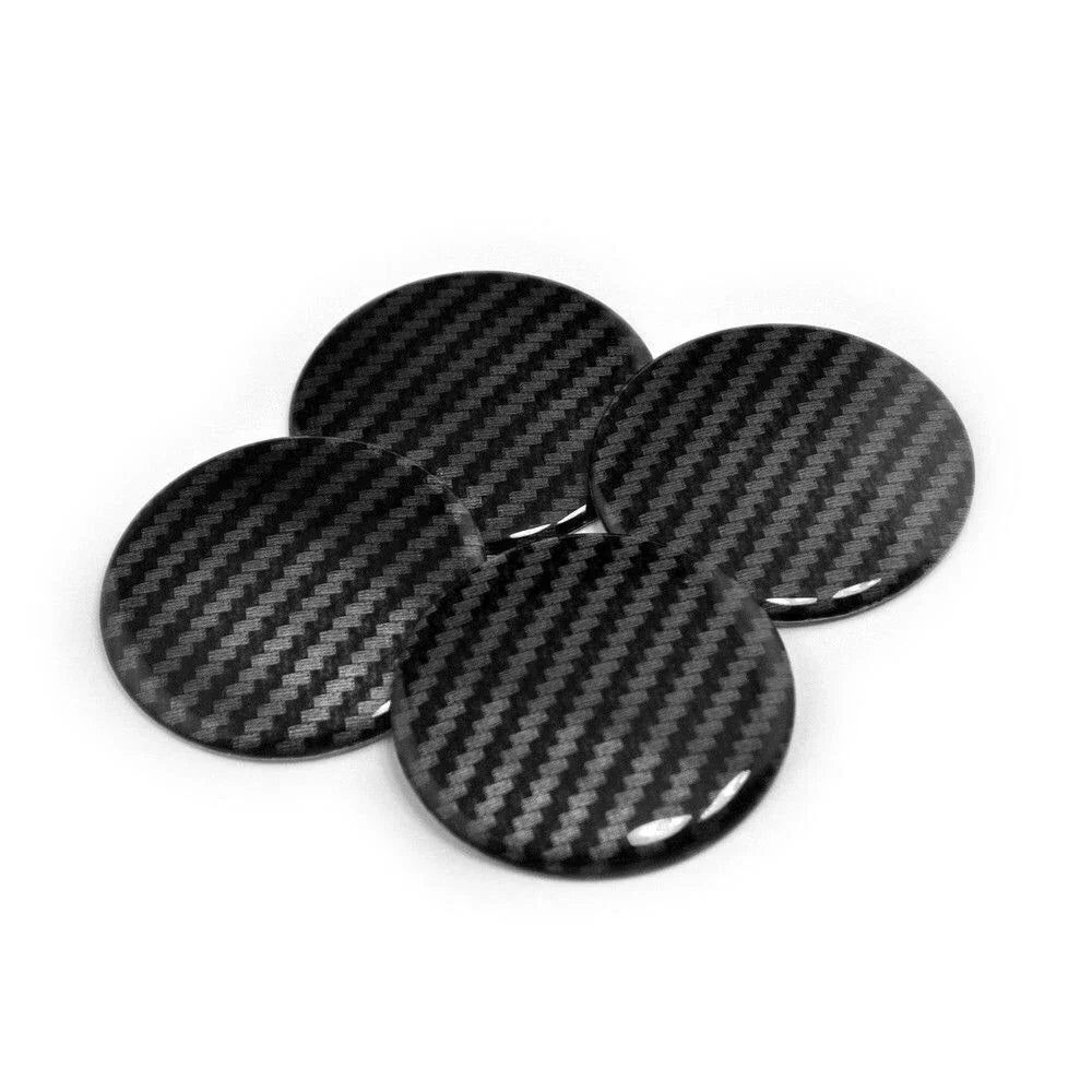 4 x 50mm Car Wheel Center Cap Rim Carbon Fiber Base Hub Cap Cover for Cars Trucks