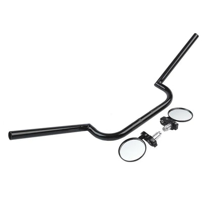 7/8" Black Handlebar & End Mirrors for Cafe Racer Bobber Chopper Dyna