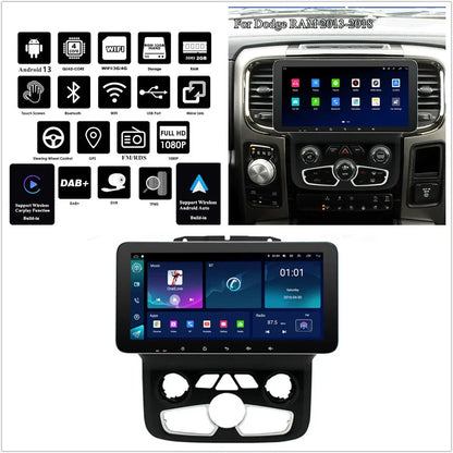 10.33" Stereo Radio GPS Navi Head Unit for RAM 1500 2500 3500 4500 5500 (2013-2023)