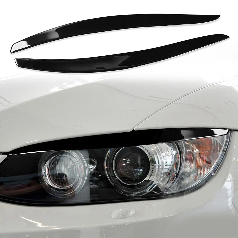 Gloss Black Headlight Eyelids Eyebrow Trim for 3-Series E92 E93 (2006–2012)