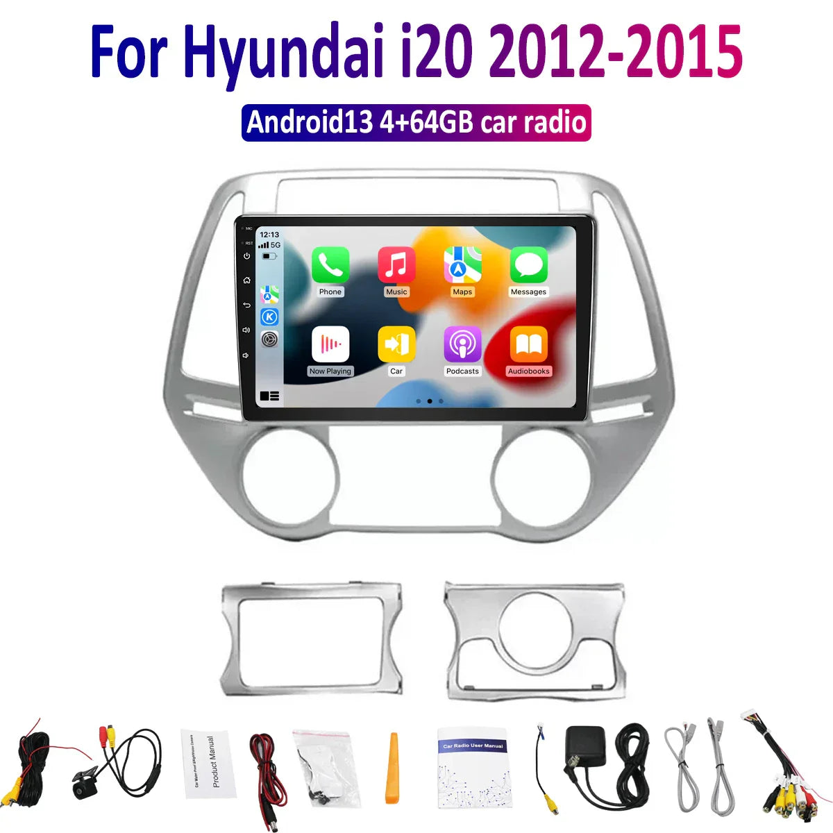 9'' Wireless Carplay Android Auto Head Unit for Hyundai i20 (2012-2015)