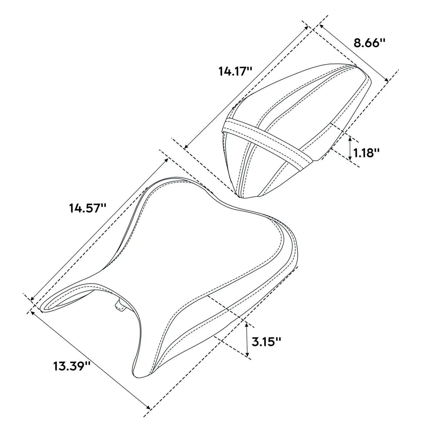 Driver & Passenger Seats for Kawasaki Ninja 400 Z400 (2018-2022)