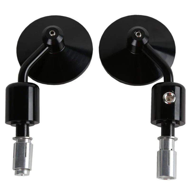 End Rearview Mirrors 3" Round 7/8" Handlebars for Harley