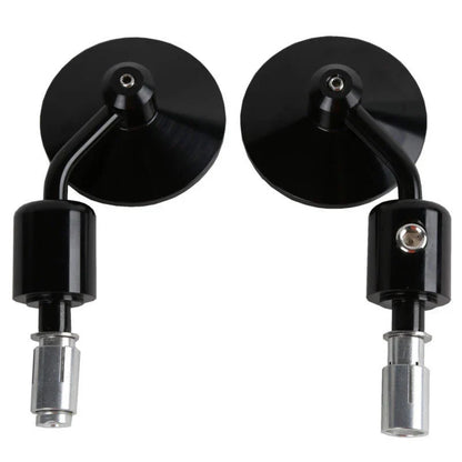 End Rearview Mirrors 3" Round 7/8" Handlebars for Harley