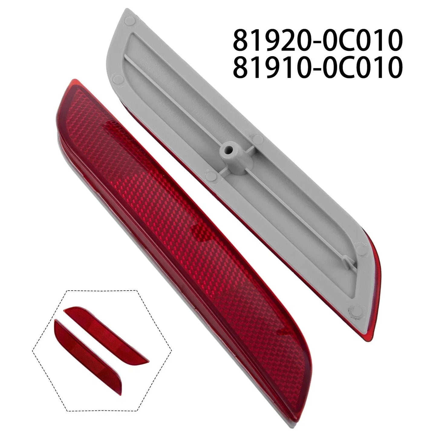 Pair Rear Bumper Reflector Lamp for Toyota Sequoia (2001–2004)