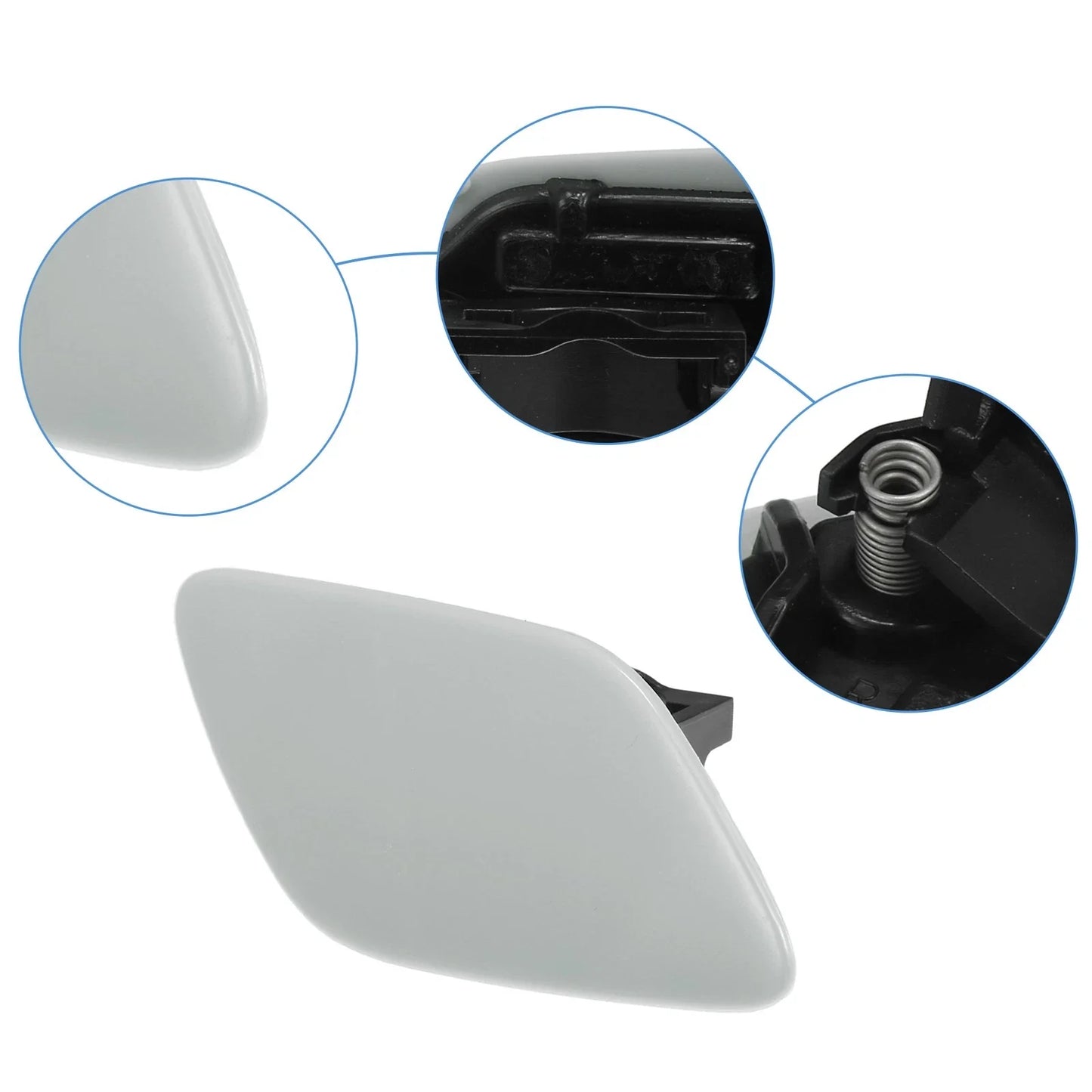 Right Side Front Bumper Headlight Washer Nozzle Cover for BMW 328i Gray