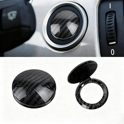 Carbon Fiber Cover Sticker for Car Engine Start Stop Button Dashboard