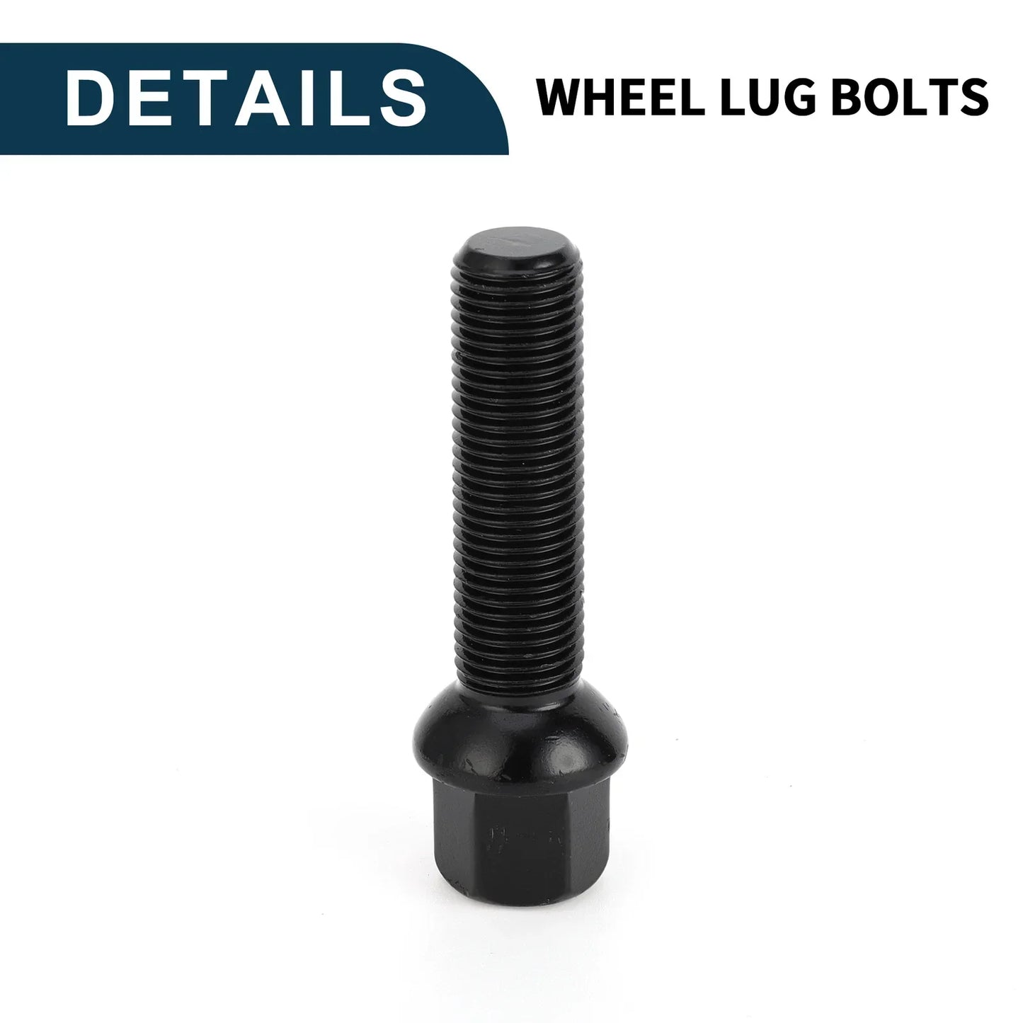 10 x M14x1.5mm Ball Seat Wheel Lug Bolts 50mm Shank for Volkswagen Porsche