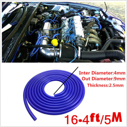 16.4ft Blue 4mm Silicone Vacuum Hose Pipe for Car Van Engine Cooling
