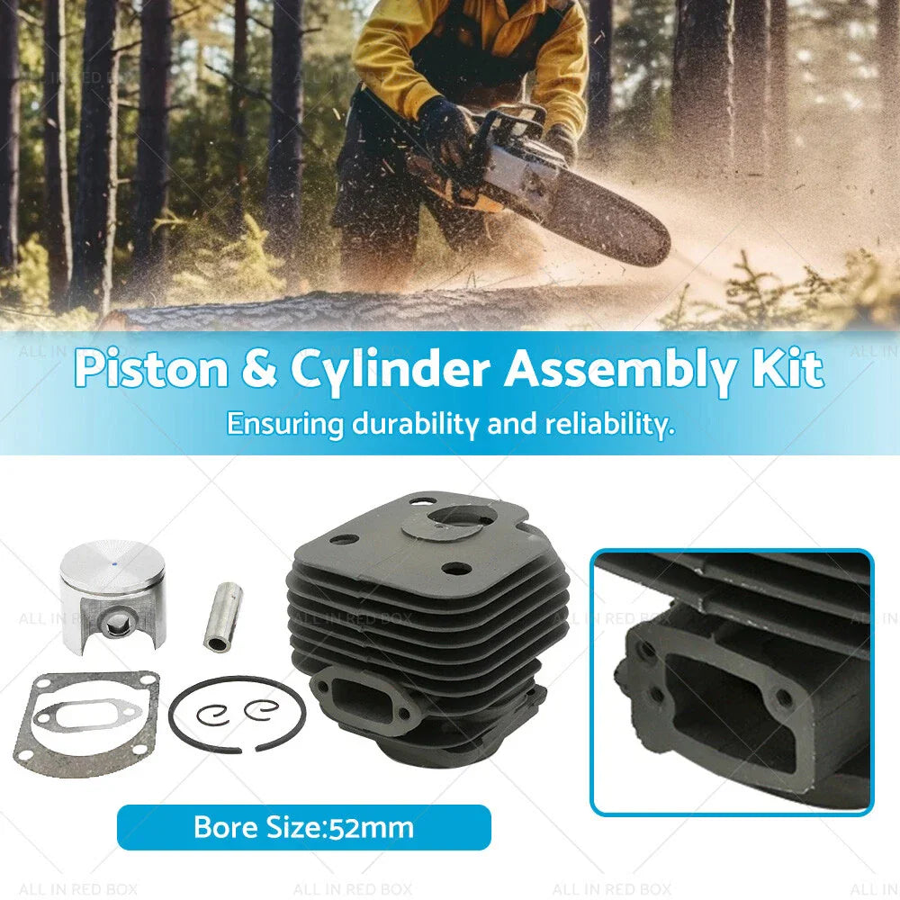 52mm Piston & Cylinder Assembly for Husqvarna 66 268 272 Chainsaw