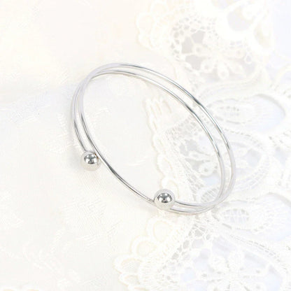 10 x Adjustable Bangle Bracelet Blank Cuff w/ Removable Ball Bead 2.5"