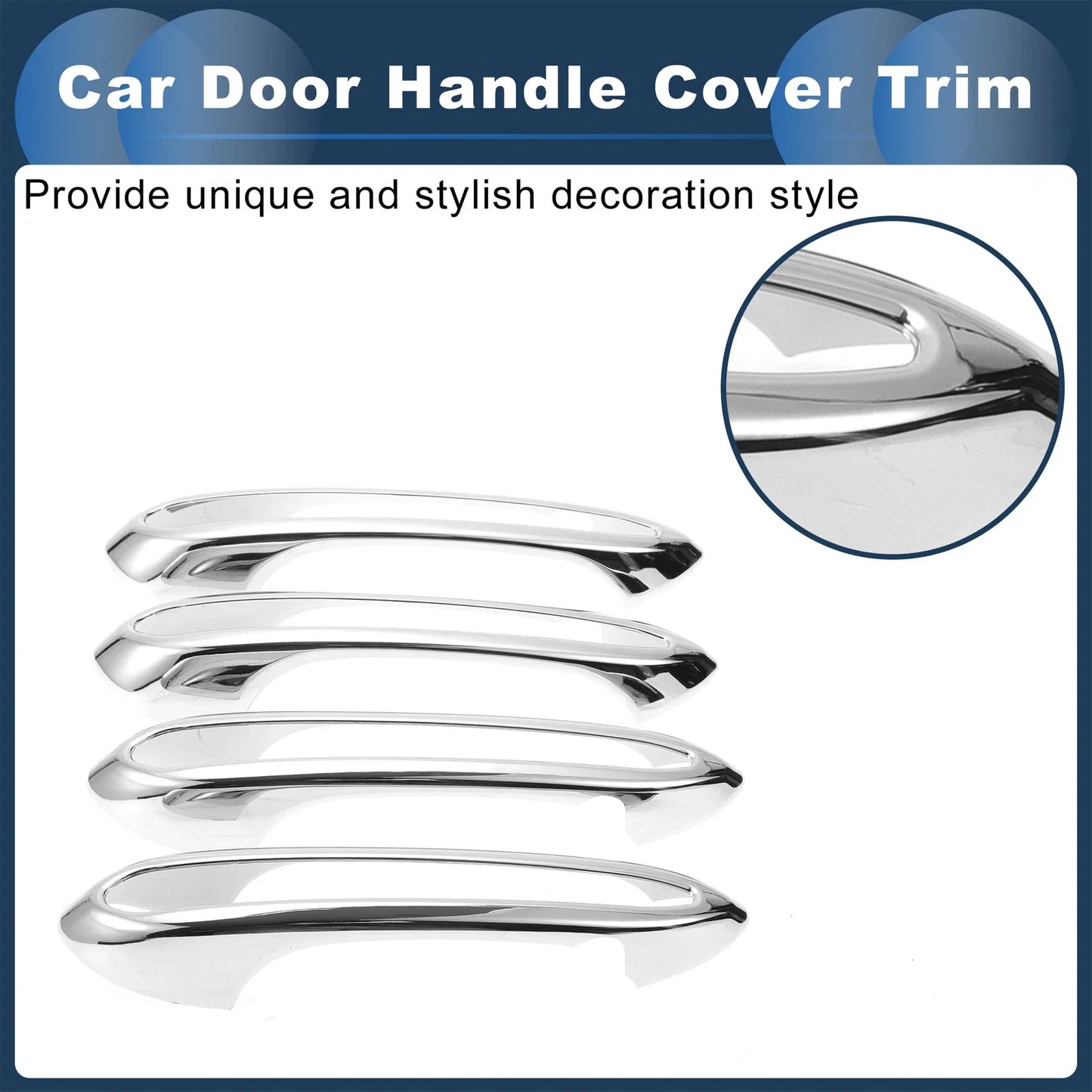 Door Handle Cover Trim Silver Tone for BMW 5 Series