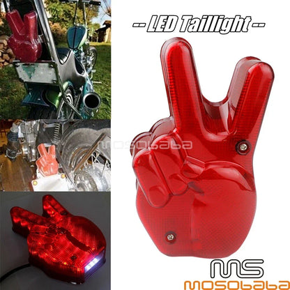 Vintage Peace Sign LED Tail Light for Harley Metric V-Twin