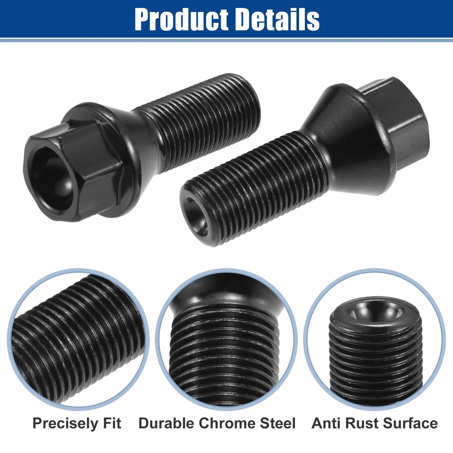20 Pcs M14x1.25 Vehicle Wheel Lug Bolt Nut for BMW E46 325 E90