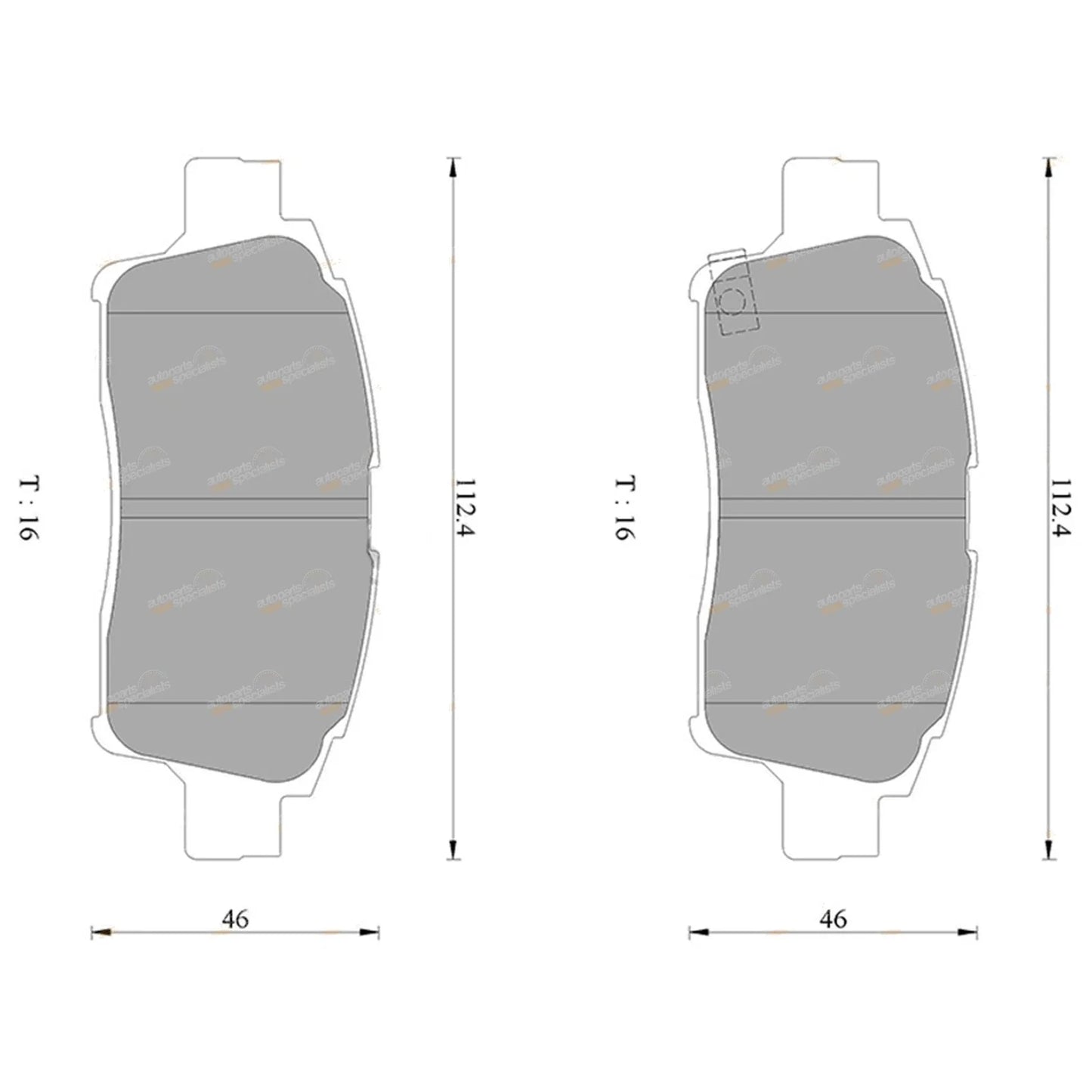 Front Disc Brake Pad Set for Toyota Echo (1999–2005)