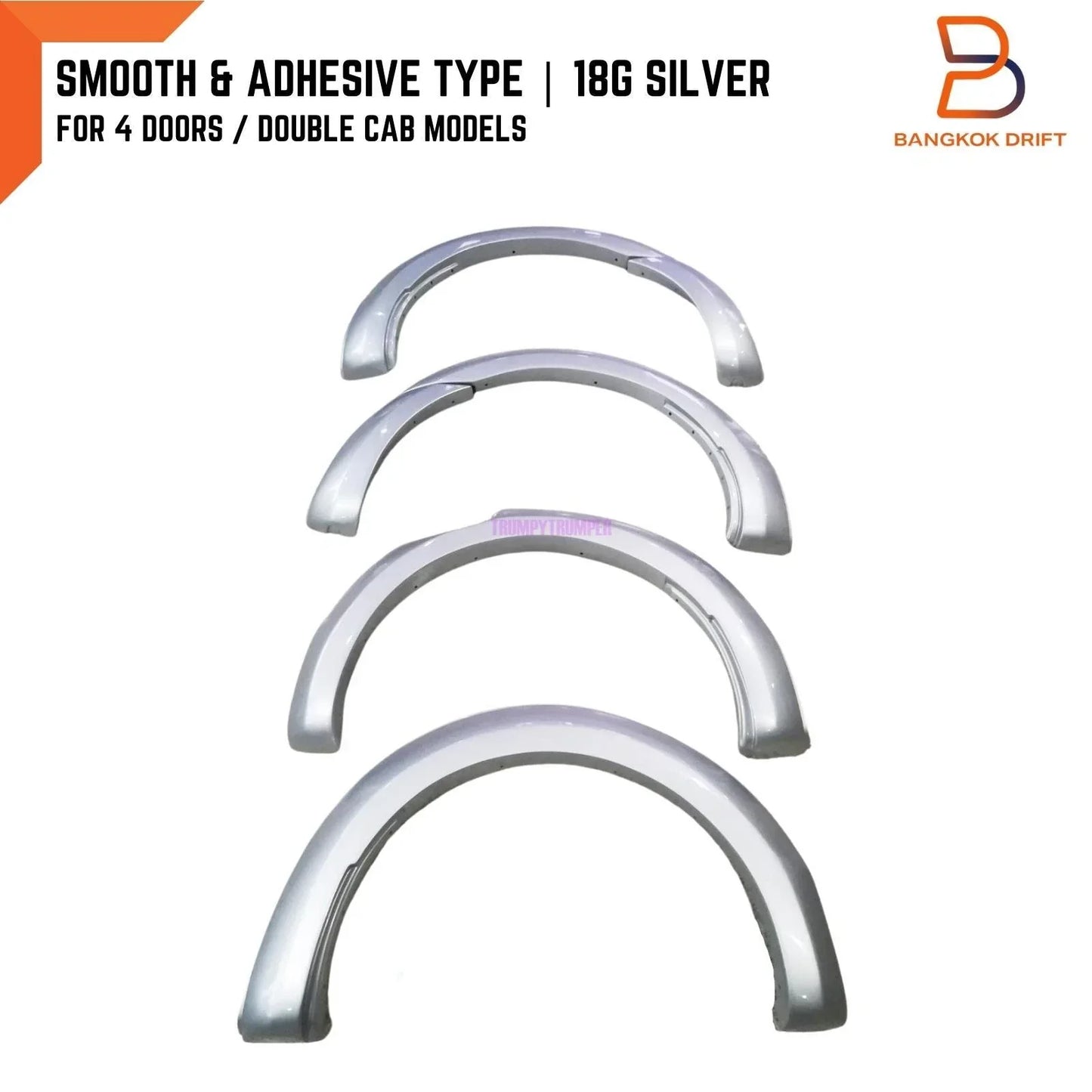 18G Silver Fender Flares for Ford Ranger T6 PX1 XLT XL XLS Wildtrak (12-15)
