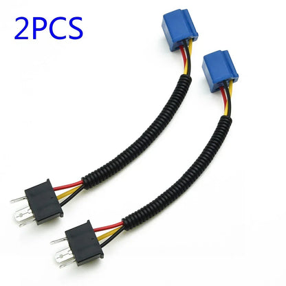 2 x Ceramic Headlight Socket Plug Adapter Connector H4 9003