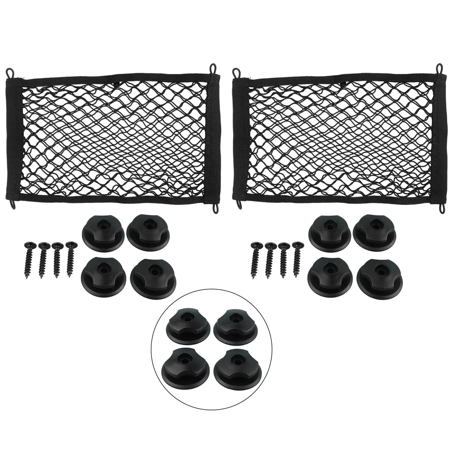 2 x Car Stretchable Small Cargo Net Pocket Trunk Side Elastic Storage Mesh Bag