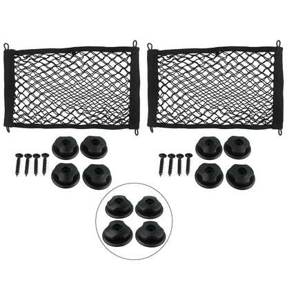 2 x Car Stretchable Small Cargo Net Pocket Trunk Side Elastic Storage Mesh Bag