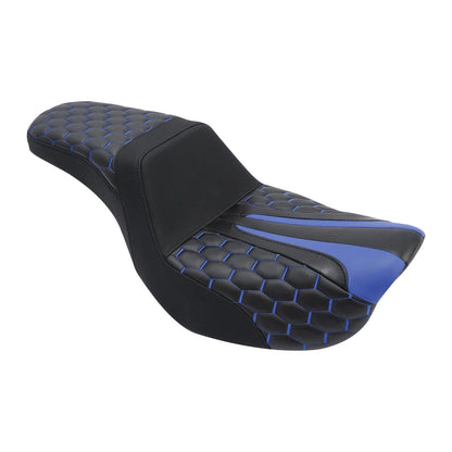 Black Driver Passenger Seat for Harley Dyna Super Glide Wide Glide (2006-2017)