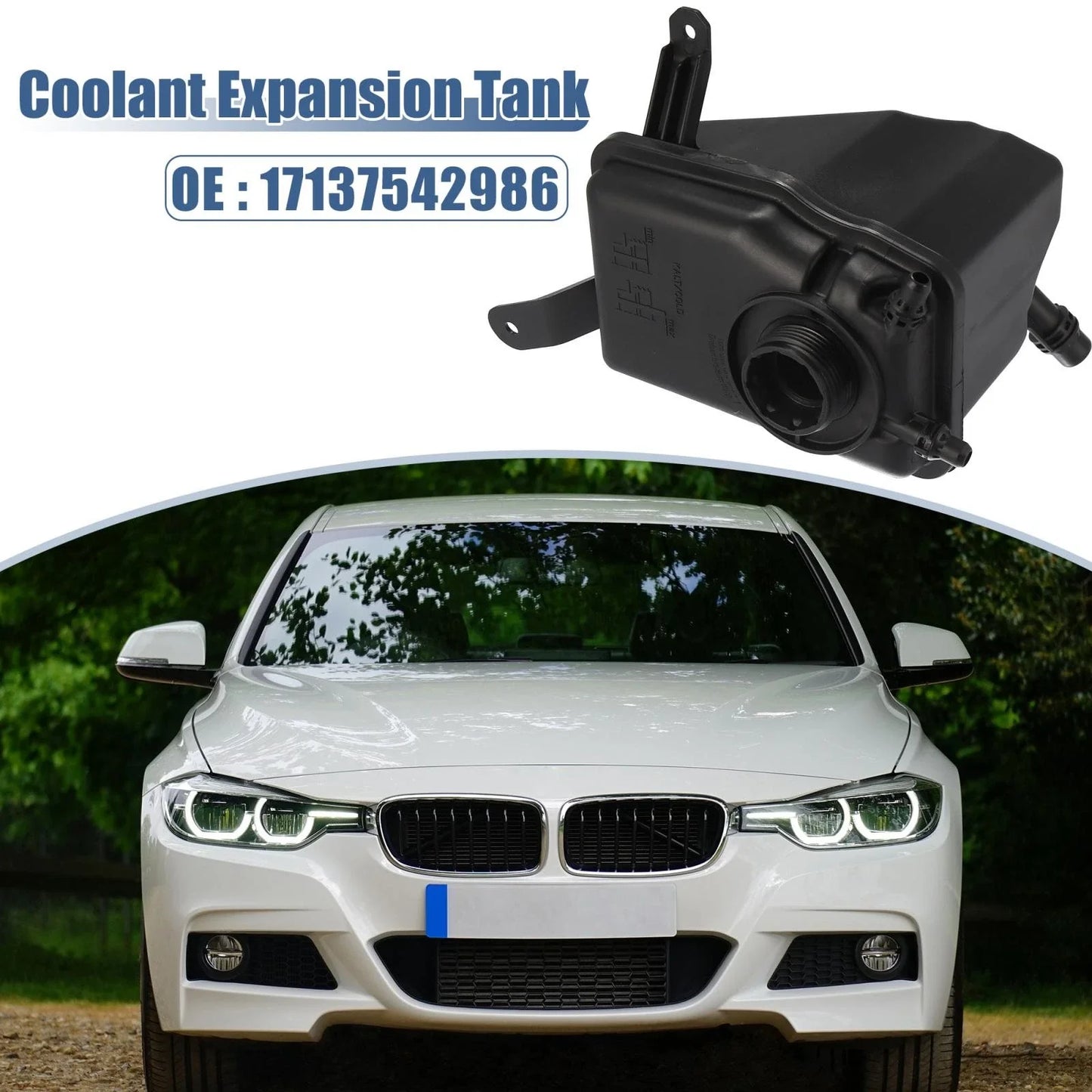 Coolant Radiator Reservoir Tank with Sensor for BMW 5 Series 6 Series