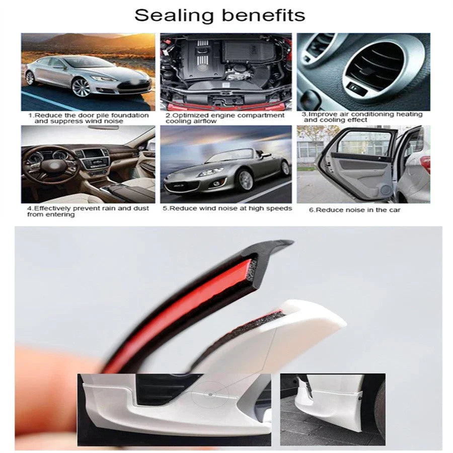 10M Rubber Sealing Strip T-Type Weatherstrip Trim for Car