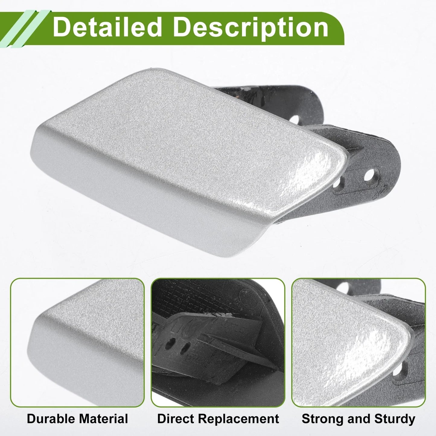 Front Left Washer Nozzle Cover Cap for BMW 320i Silver Tone (2013 - 2018)