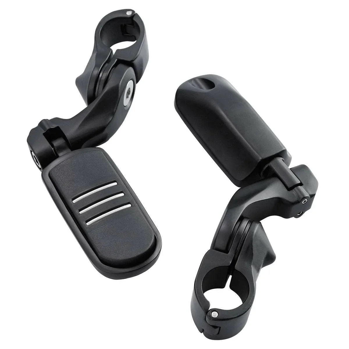1-1/4" Matte Black Short Angled Highway Bar Footpeg Clamps for Car Model