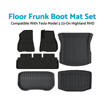 Waterproof Floor Frunk Boot Liner Set for Tesla Model 3 (2023-On)