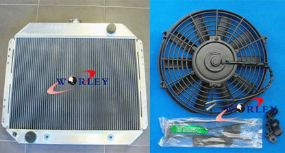 3 Row Aluminum Radiator & Fan for Ford F100 F250 F350 Bronco (1967-1981)