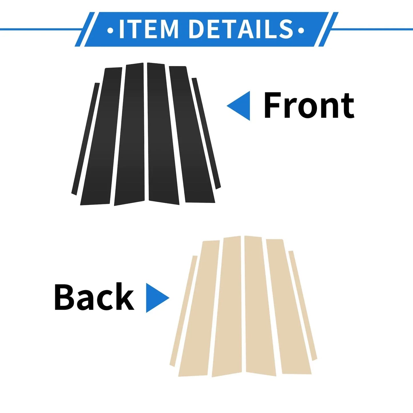 6 Pcs Door Pillar Window Trim for Hyundai Tucson IX35 (2016-2021) Black