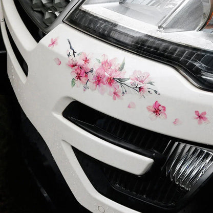 2 x Car Sticker Cherry Blossom Vinyl Scratches Car Decoration