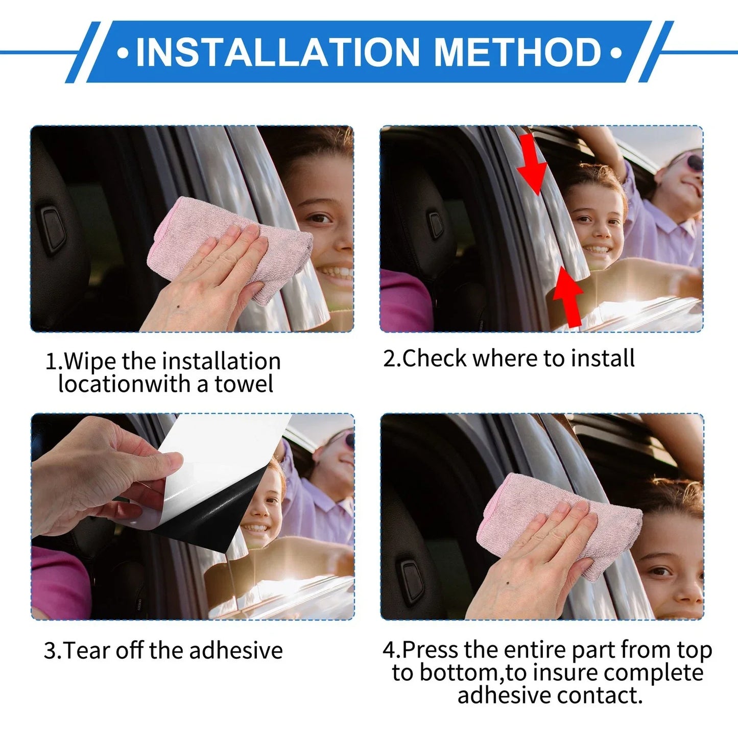 6 Pcs Door Pillar Window Trim for Hyundai Elantra (2017-2023) Carbon Fiber