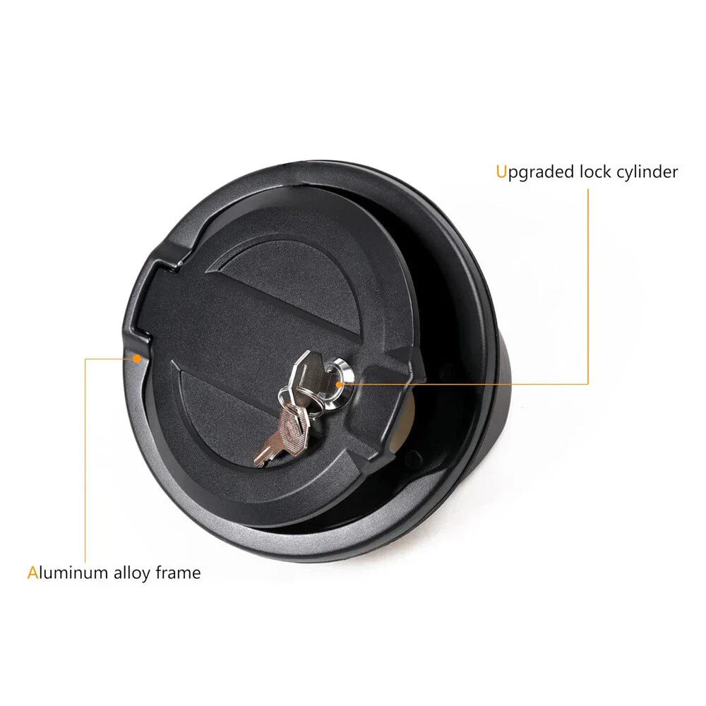 Locking Gas Tank Cap Fuel Filler Door Cover for 2018-2023 Jeep Wrangler JL