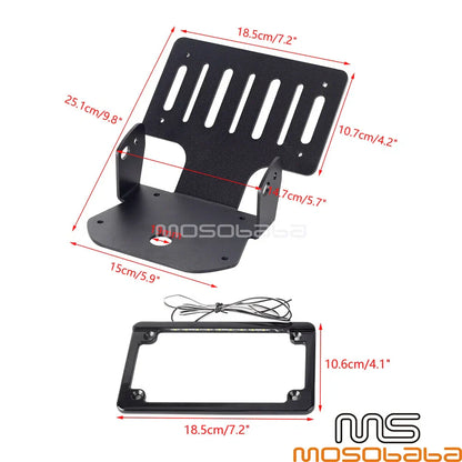 4"x7" License Plate Bracket w/LED Light for Pan America RA1250S RA1250 (21-23)