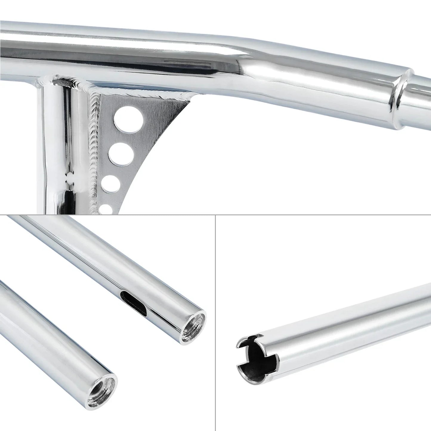 Chrome Rise 1-1/4 T-Bar Handlebar for Harley Road King Softail Deluxe