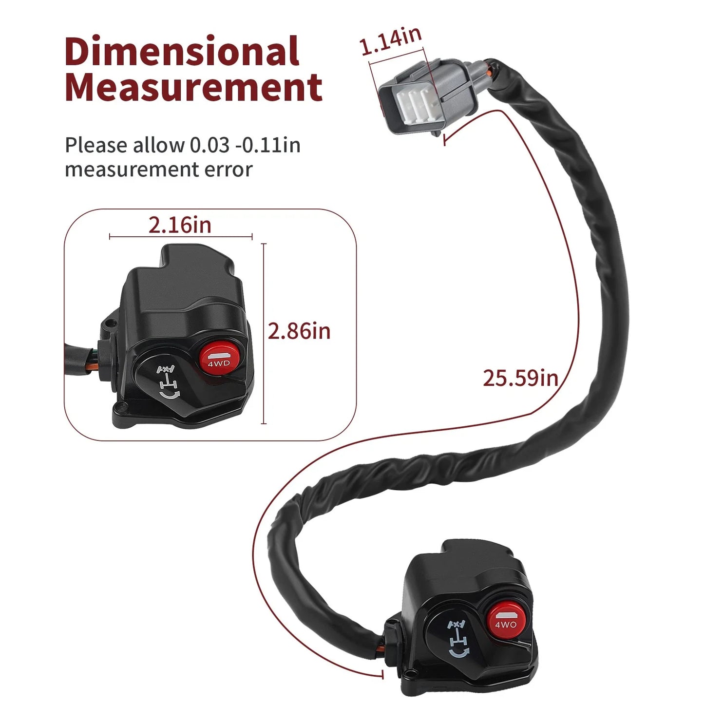 Differential Lock Switch Throttle Top for Honda Foreman TRX500FEFM (2015–2019)
